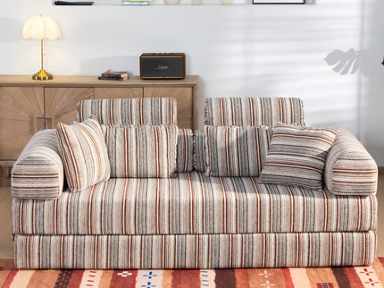 Convertible Sleeper Sofa Bed With High Density Compressed Sponge, Upholstered Couch For Living Room
