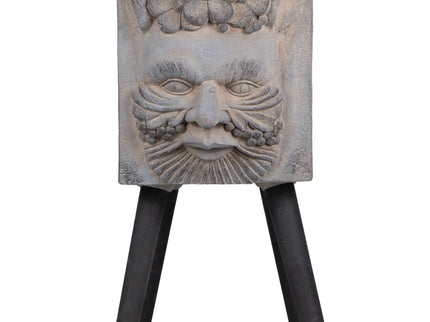 Greek God Statue Planter With Legs - Gray