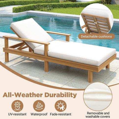 5 Position Adjustable Outdoor Chaise Lounge