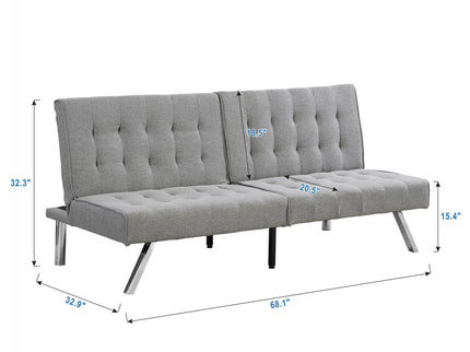 Modern Sofa Bed With Wood Frame And Stainless Legs