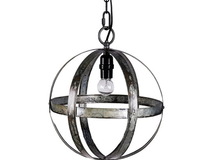 Metal Chandelier, Hanging Light Fixture With Adjustable Chain For Kitchen, Bulb Not Included - Gray