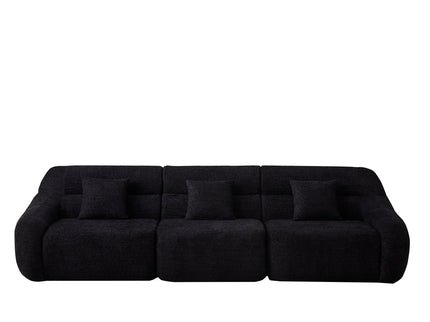Luxury Curved Corner Sectional Sofa With 4 Pillows