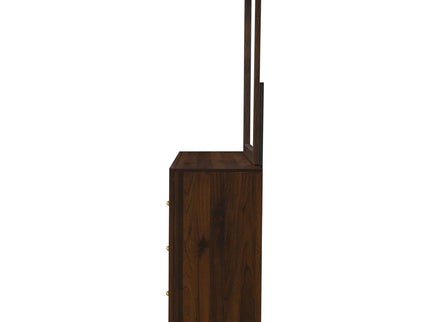 Anza - 6 Drawer Dresser With Mirro - Walnut
