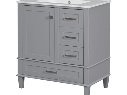 Bathroom Vanity, Modern Bathroom Cabinet With Sink Combo Set, Bathroom Storage Cabinet With A Soft Closing Door And 3 Drawers, Solid Wood Frame
