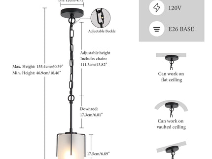 Adjustable Cylindrical Pendant Light