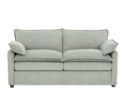 Modern Loveseat Sofa, Upholstered Couch With Side Storage Pockets