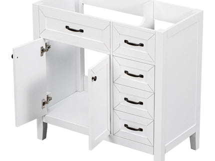Modern Bathroom Vanity Base Only, 2 Doors And 3 Drawers