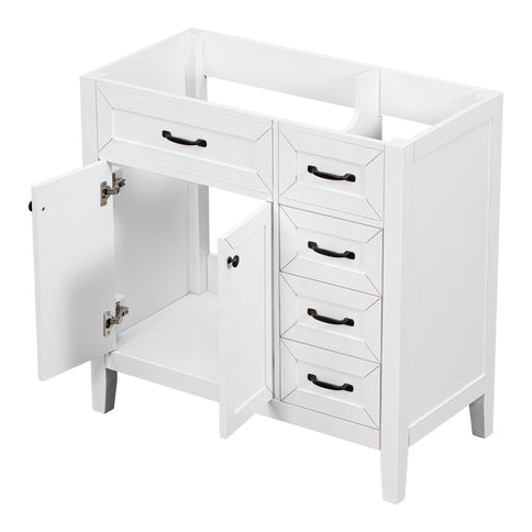 Modern Bathroom Vanity Base Only, 2 Doors And 3 Drawers