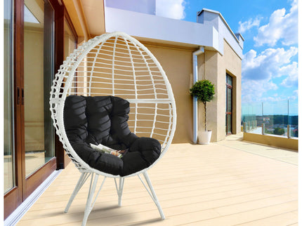 Galzed - Patio Lounge Chair - Black / White