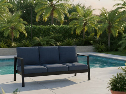 3 Seat All-Weather Patio Sofa With Cushions