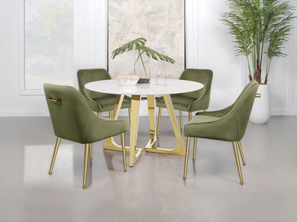 Imani - Round Marble Dining Table - Gold