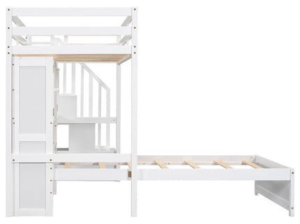 Loft Bed With Built In Desk And Staircase