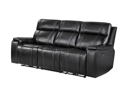 Gary - Power Reclining Sofa With Pillow Top Arms, Hidden Cup Holders - Black