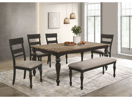 Windsor - 6 Piece Rectangular Dining Set - Brown