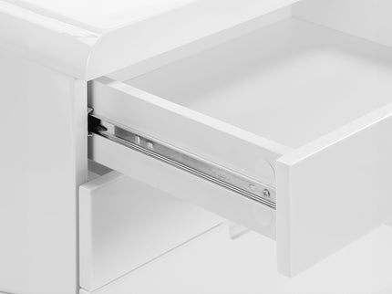 File Cabinet, Rolling Mobile, Storage Drawers, Printer Stand, Office, Work, Glossy Contemporary, Modern - White