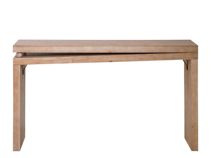 Slim Console Table, Narrow Entryway Table With Bead Detail - Light Natural / Natural