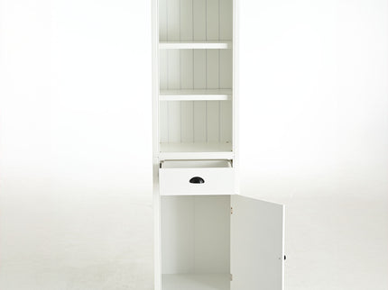 Retro Style 75'' Tall Display Shelf With Cabinet For Hallways Living Room Kitchen - White