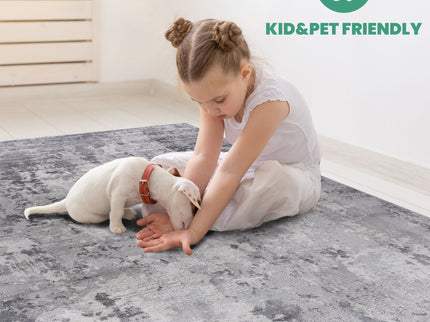 Marfi - 5' X 7' Abstract Area Rug - Light Gray