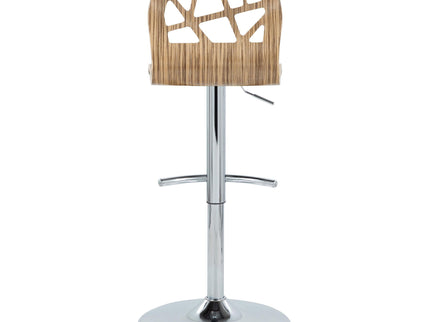 Folia - Mid Century Modern Adjustable Barstool With Swivel With Rounded T Footrest (Set of 2)