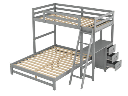 Bunk Bed With Built In Desk And 3 Drawers