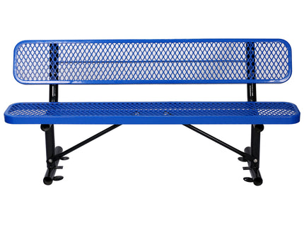 6' Outdoor Steel Bench With Backrest
