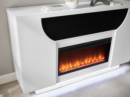 Aurora - Fireplace TV Lift With Adjustable Temperature And LED Colors - White