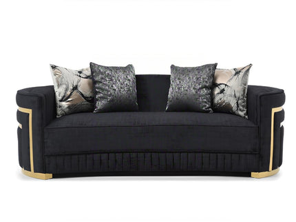 Soledad - Sofa With Upholstery And Hued Accents - Black