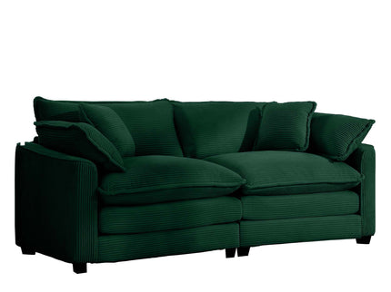 Modern 2 Seater With 4 Pillows, Upholstered Deep Seating Loveseat