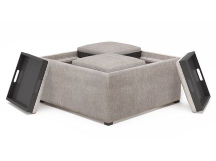 Avalon - Square Coffee Table, Storage Ottoman
