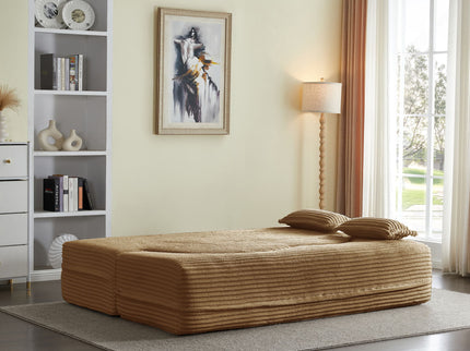 Floor Convertible Sleeper Sofa Bed With 2 Pillows