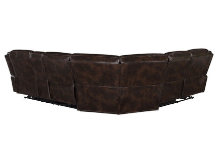 Mclean - Power Reclining Sectional Sofa With Storage Console - Dark Brown