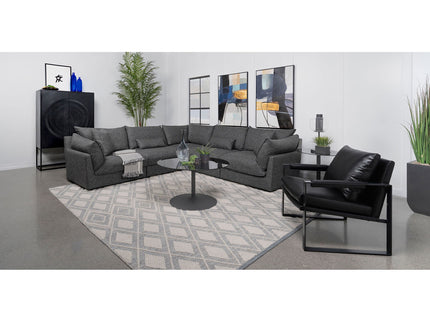 Tomasina - Modular Sectional Sofa With Corner, Armless Chairs And Armchairs - Black