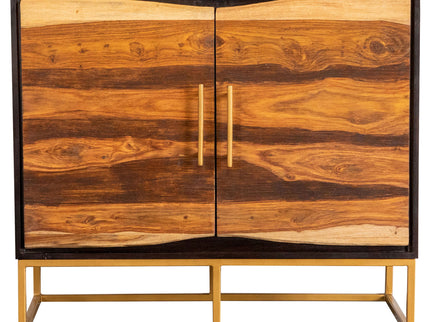 Denali - 2 Door Accent Cabinet With Variegated Grain Doors And Soft Base - Walnut