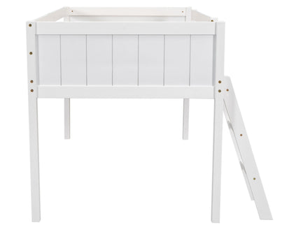 Low Loft Bed With Adjustable Ladder