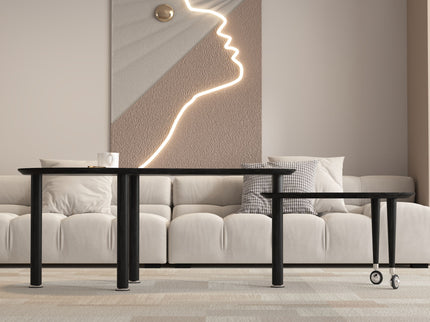 Rotatable Cocktail Table With Solid Legs, 360 Degree Rotating