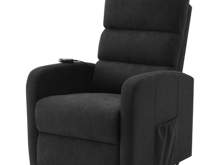 Royston - Upholstered Power Lift Recliner With Remote Comfort - Black