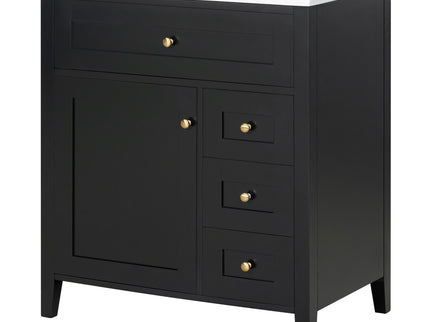 Bathroom Vanity With Sink, 3 Drawers And Adjustable Shelf