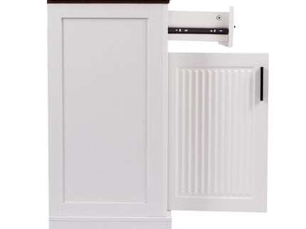 Fluted Sideboard Buffet Cabinet With 4 Doors And 3 Drawers