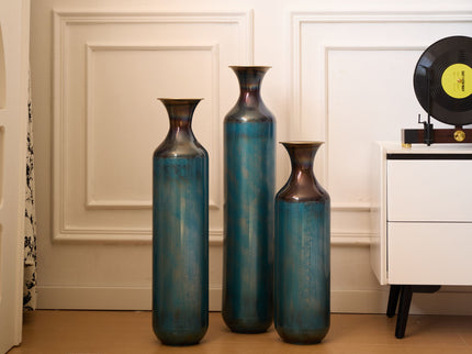 Modern Droplet Shaped Floor Vase Set, 3 Piece Home Decor