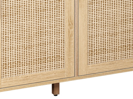 Elegant And Functional Rattan Decorative Storage Cabinet With 4 Doors