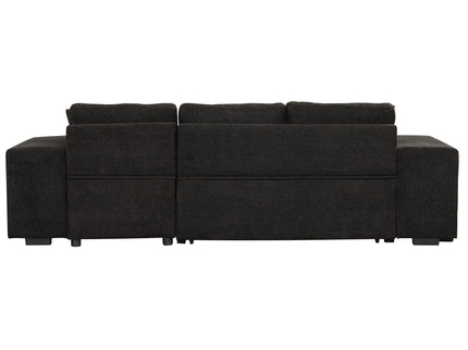 Modern L-Shape 3 Seat Reversible Sectional Couch, Pull Out Sleeper Sofa With Storage Chaise And 2 Stools For Living Room Furniture Set