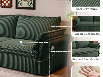 2 In 1 Convertible Sofa Bed, Multi Functional Living Room Furniture