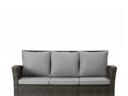 All-Weather Wicker 3 Seat Patio Sofa With Thick Cushions