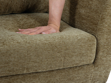 Modern Accent Chair, Arm Chairs For Living Room, Upholstered Mordern Armchair, Comfy Soft Padded Lounge Chair In Small Space, Bedroom, With Pillow, Solid Wood Leg