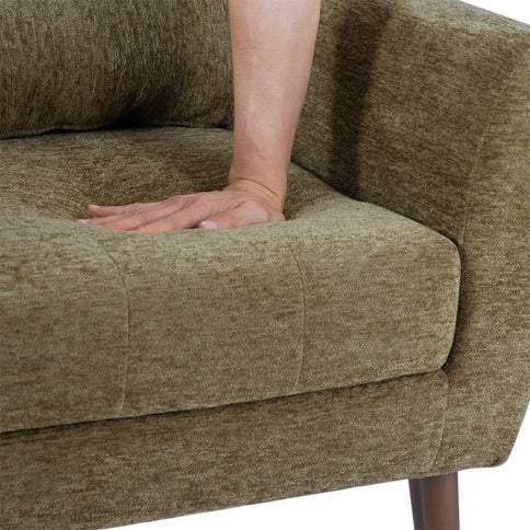 Modern Accent Chair, Arm Chairs For Living Room, Upholstered Mordern Armchair, Comfy Soft Padded Lounge Chair In Small Space, Bedroom, With Pillow, Solid Wood Leg