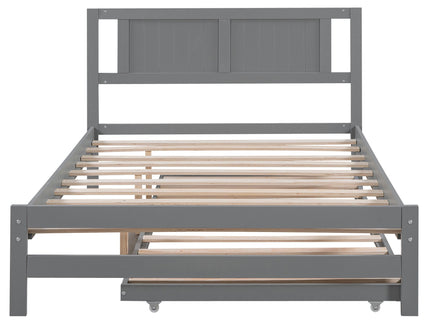 Platform Bed With Adjustable Trundle