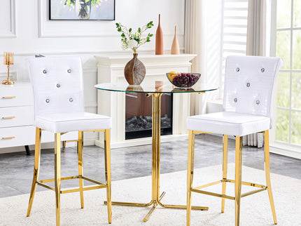 Bar Chairs With Crystal Clasp Design (Set of 2)