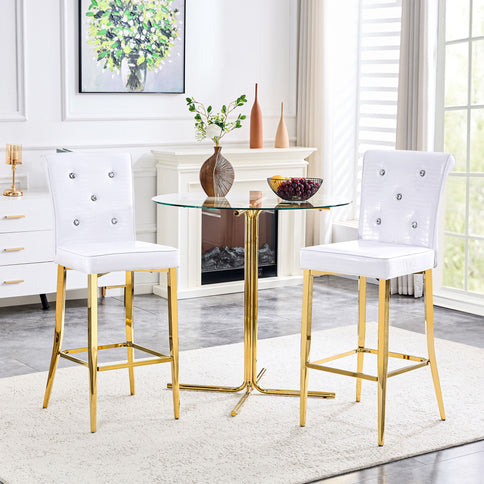 Bar Chairs With Crystal Clasp Design (Set of 2)