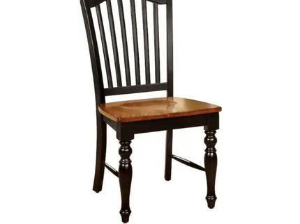 Dining Side Chairs (Set of 2) - Black / Oak