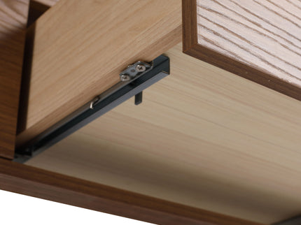 Modern Wall Mounted Bathroom Vanity With Resin Sink And Soft Close Drawer - Brown Ebony